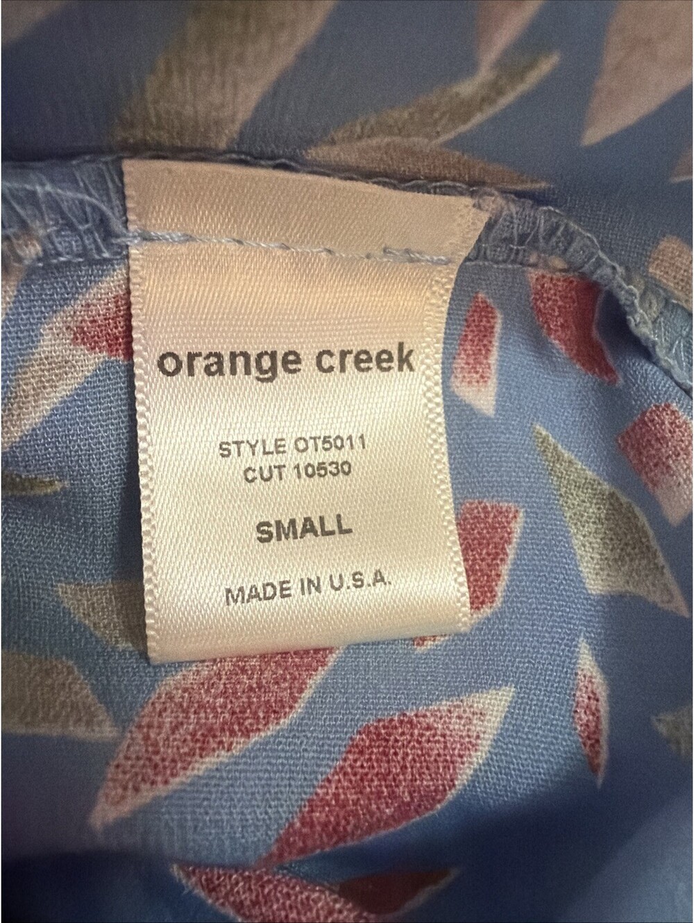 Orange Creek Top Floral Small 3/4 Sleeve Elastic On Arms - Picture 14 of 15